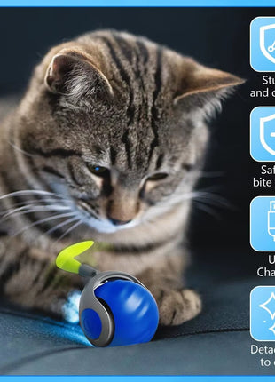 Smart Interactive Speedy Tail 2.0 Cat Toy Automatic Moving Balls for Cats and Dogs Touch Motion Rolling Toy Ball for Pet