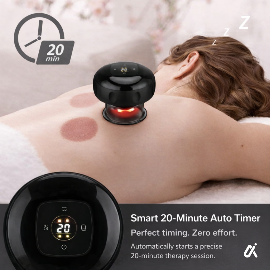 ACE Cupping Pro used on back for muscle tension relief