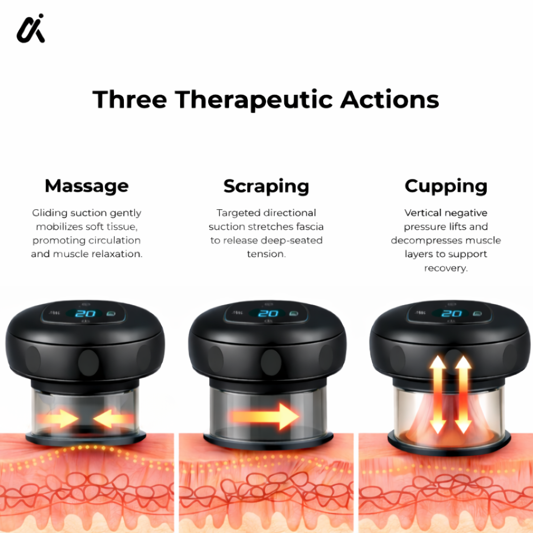 ACE Cupping Pro applied on arm for blood flow stimulation