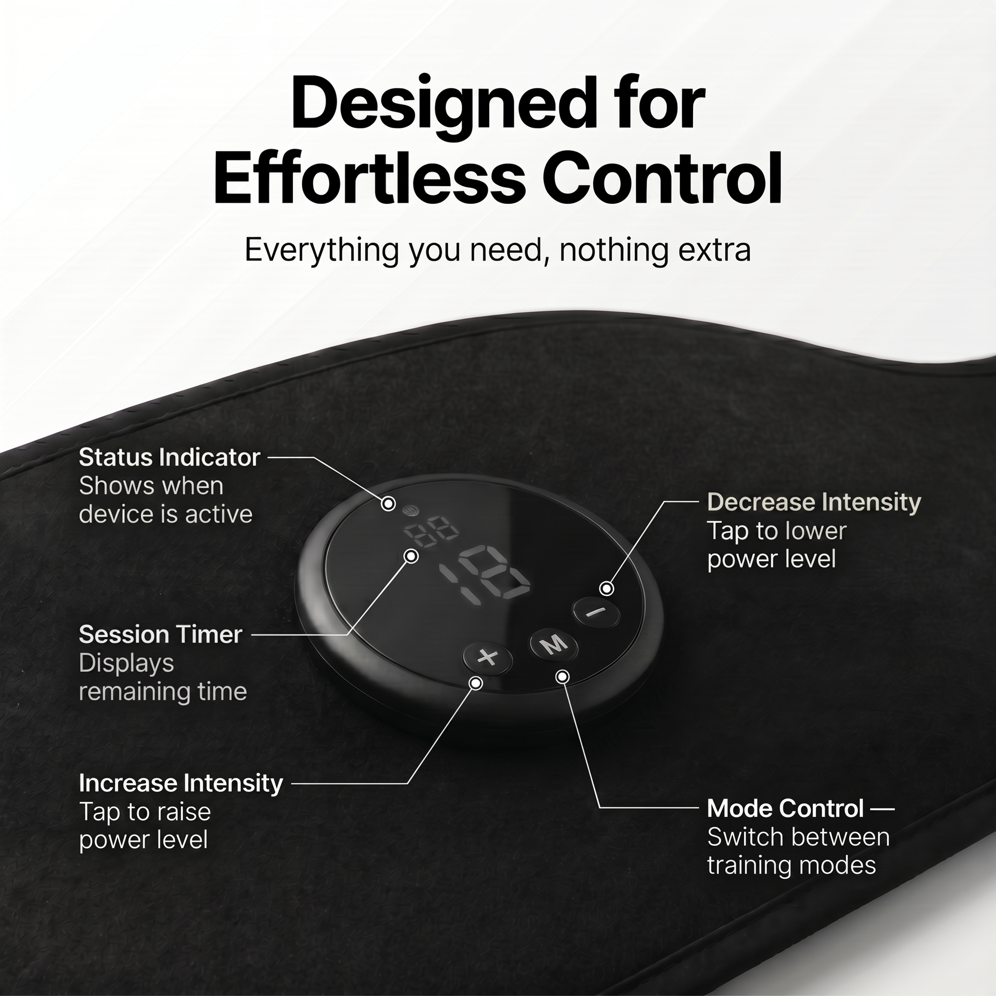 ACE PowerCore device detail - sleek portable EMS toning unit